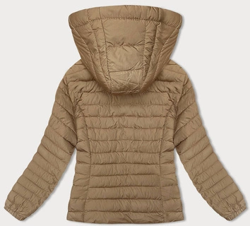 Pikowana kurtka damska z kapturem beżowa (16M9103-84)