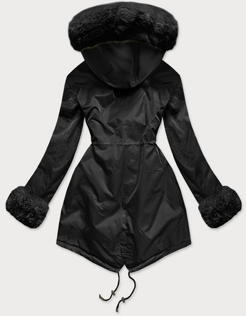 Parka damska zimowa na misiu czarna (br529-101)