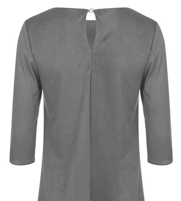 TRAPEZOWA SUKIENKA A'LA ZAMSZOWA SZARA (420)