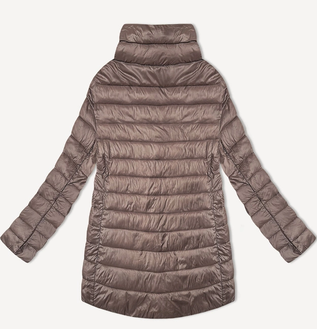 Pikowana kurtka damska ze stójką Minority brązowa (P3-6908-305)