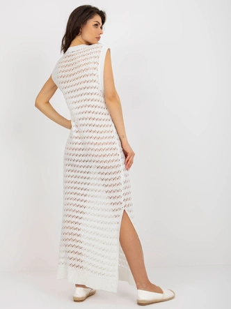 Ażurowa sukienka na plażę biała (9003)