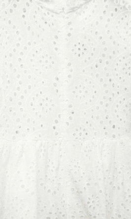 AŻUROWA SUKIENKA ZE STÓJKĄ ECRU (590ART)