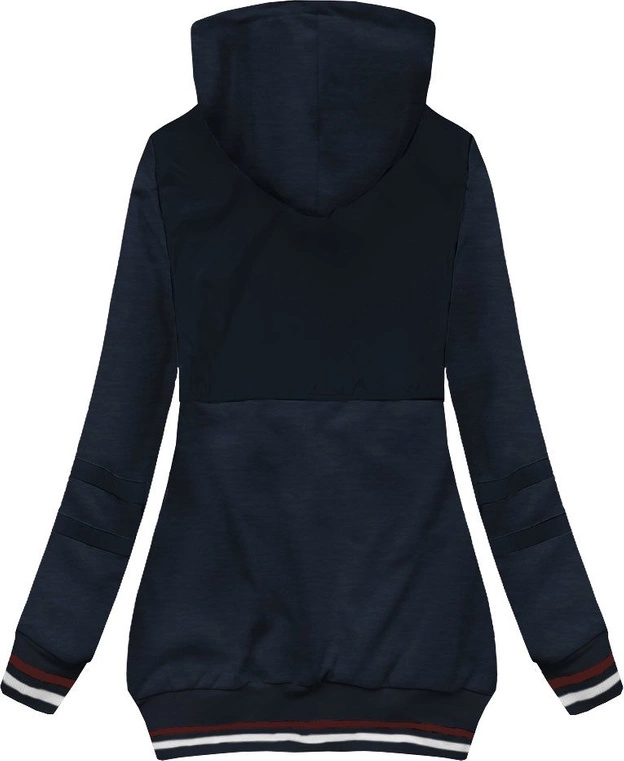 BLUZA Z ŁĄCZONYCH MATERIAŁÓW GRANATOWA (425)