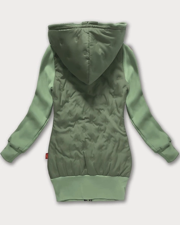 Damska bluzo-kurtka z kapturem LHD szarozielona (AMG-162A)