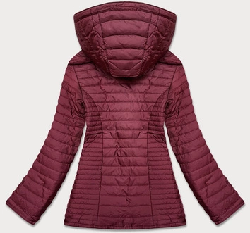Kurtka damska z podszewką w kwiaty bordowa (sf726)