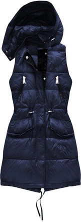 KAMIZELKA Z PUCHEM NATURALNYM GRANATOWA (8050)