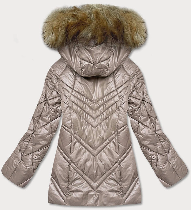 Przejściowa kurtka damska z kapturem camel (H-97)