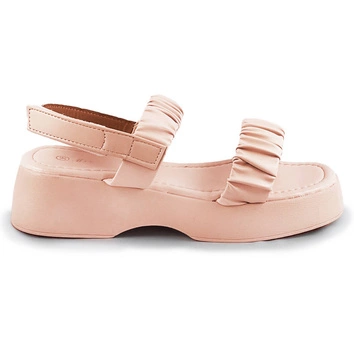 Sandały na niskiej platformie beżowe (cm-48)