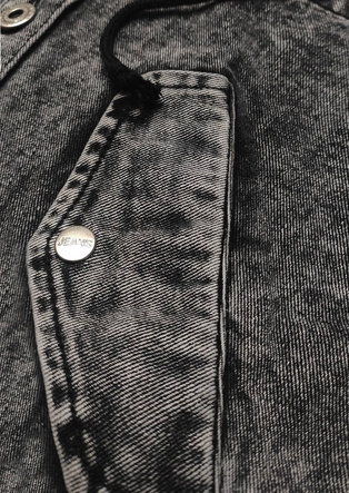 Jeansowa kurtka damska na guziki czarna (C187)