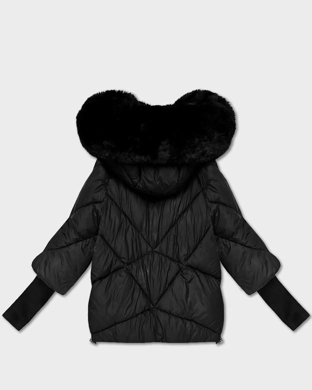 Lekka luźna kurtka damska z kapturem Minority czarna (M6-6031-1)