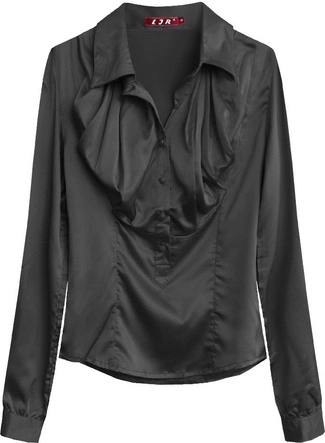 SATYNOWA KOSZULA CZARNA (1067)