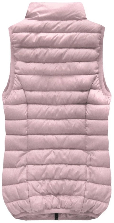 PIKOWANY BEZRĘKAWNIK Z KAPTUREM PUDROWY RÓŻ (B2606-30)