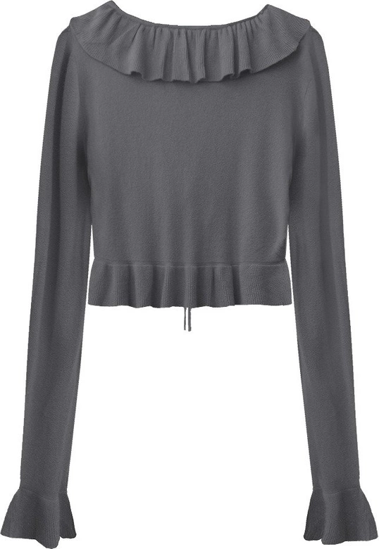 KRÓTKI WIĄZANY SWETEREK CIEMNOSZARY (1578)