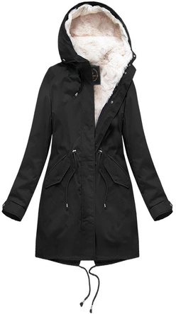 PARKA Z PODPINKĄ I KAPTUREM CZARNA (X7600BIGX)