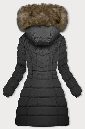Puchowa zimowa kurtka damska czarna (LHD-23032)