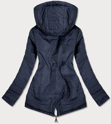 DWUSTRONNA KURTKA DAMSKA PEPITKA BRĄZOWO-GRANATOWA (W506)