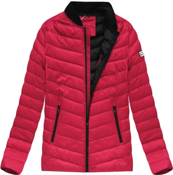 PIKOWANA KURTKA Z PUCHEM NATURALNYM CZERWONA (5021)