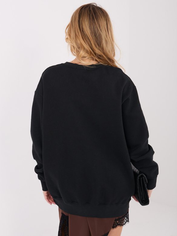 Bawełniana damska bluza basic Goodlookin czarna (A1047)