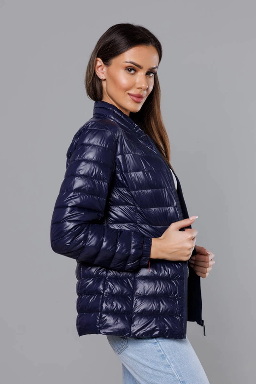 Lekka pikowana kurtka damska ciemny granat (5M706-224)
