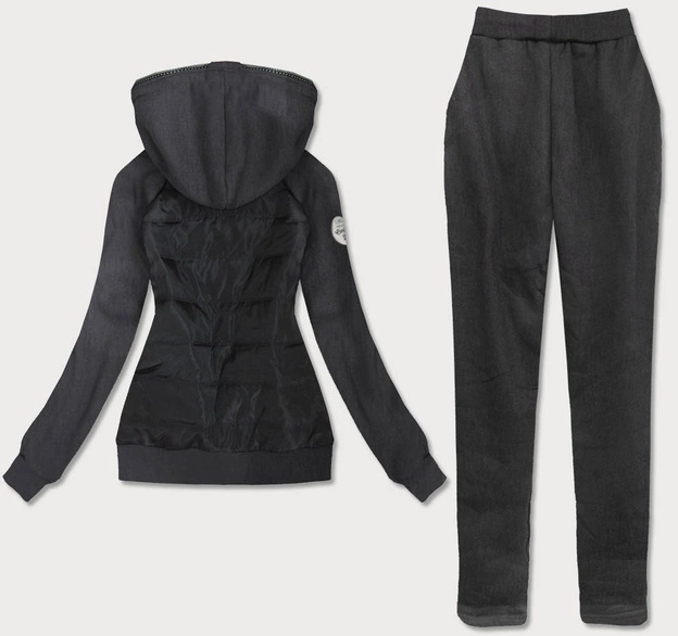 KOMPLET DRESOWY DAMSKI CZARNO-GRAFITOWY (AMG683A)