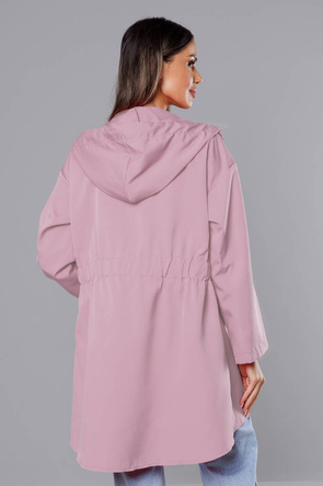 Cienka asymetryczna narzutka damska brudny róż (B8117-81)