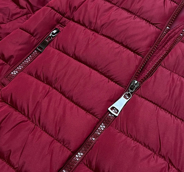 DAMSKA KURTKA Z SUWAKAMI BORDOWA (8975-B)