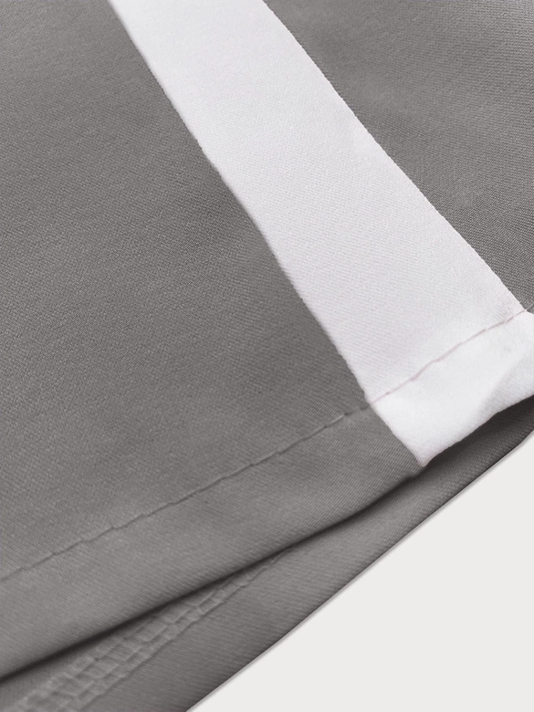 Luźne spodnie damskie z lampasami szare (764ART)