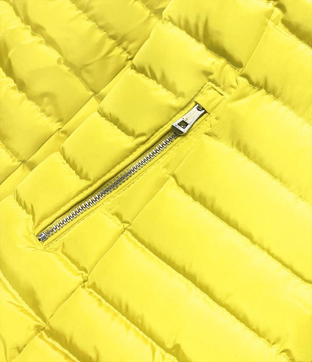 Przejściowa pikowana kurtka damska żółta (23063-3)