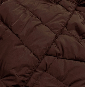 Długa zimowa kurtka damska brązowa (2M-033)