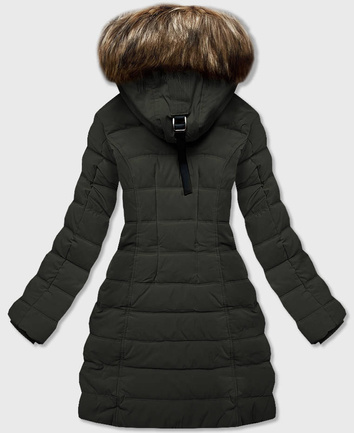 Parka zimowa damska na futrze army (m-21013)
