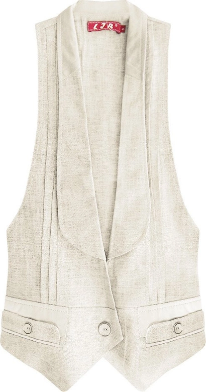 KRÓTKA ELEGANCKA KAMIZELKA BEŻOWA (X1222X)