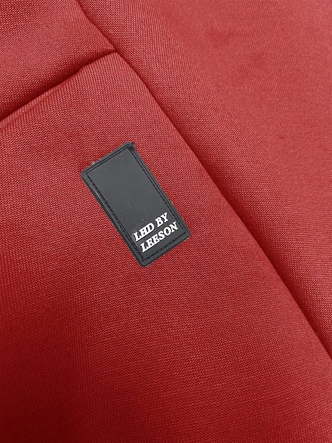 Luźna długa bluza damska ze ściągaczami czerwona (AMG-332A)