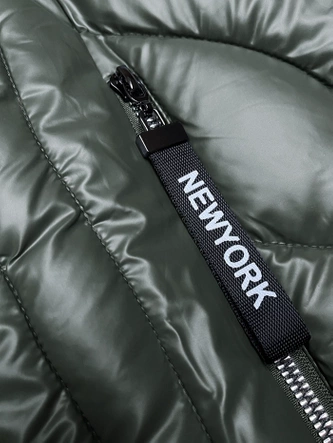 Zimowa kurtka damska z odpinanym kapturem S'west khaki (B8180-11)