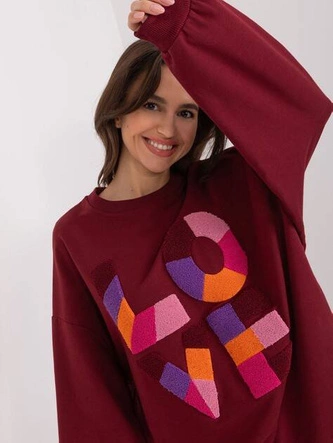 Damska bluza z napisem Love bordowa (8881)