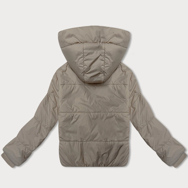 Krótka kurtka damska z kapturem J Style beżowa (16M9237-62)