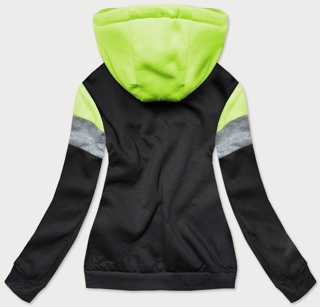 BLUZA DAMSKA DRESOWA CZARNO-LIMONKOWA (YS10002)