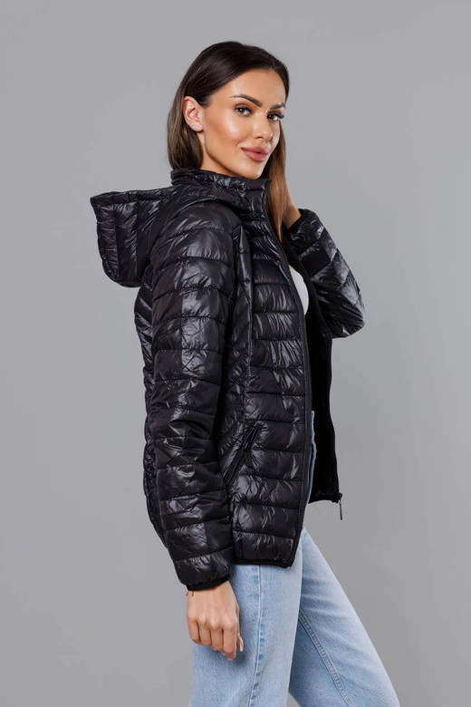 Przejściowa pikowana kurtka damska czarna (5M785-392)