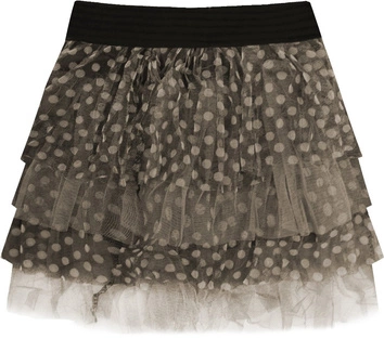 SPÓDNICA MINI W GROSZKI BRĄZOWA (379ART)