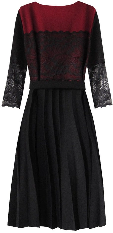 SUKIENKA Z KORONKĄ CZARNO-BORDOWA (205ART)