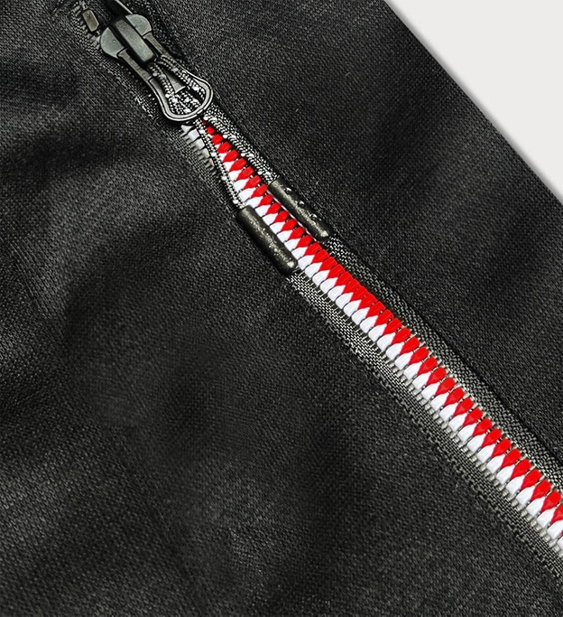 Dresy męskie z kolorowymi zamkami czarne (8K220-3)