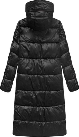 DŁUGA KURTKA Z KAPTUREM CZARNA (PM7231)