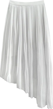 PLISOWANA ASYMETRYCZNA SPÓDNICA JASNOSZARA (290ART)