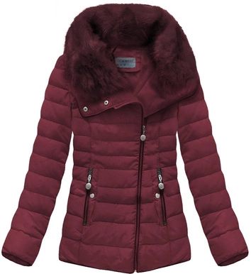 PIKOWANA KURTKA Z KOŁNIERZEM BORDOWA (R1058)