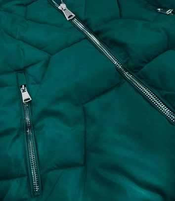 PIKOWANA KURTKA DAMSKA ZIMOWA ZIELONA (B9527)