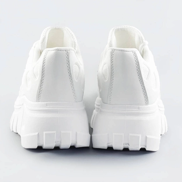 SPORTOWE BUTY DAMSKIE NA PLATFORMIE BIAŁE (S222)