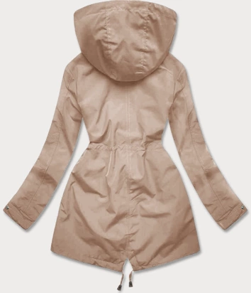 Cienka parka z ozdobnym wykończeniem jasny beż (16M9068-62)