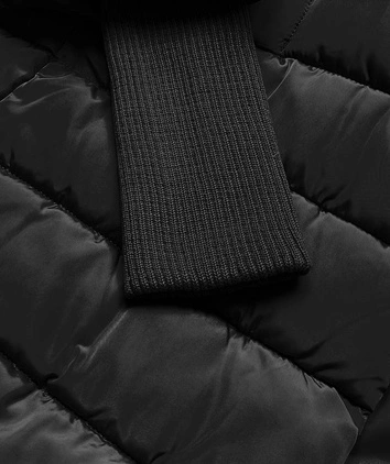 Kurtka damska z dzianinowymi ściągaczami czarna (P22-6637/6682-1)