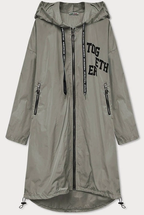 DŁUGA KURTKA WIATRÓWKA CIEMNY BEŻ (671ART)