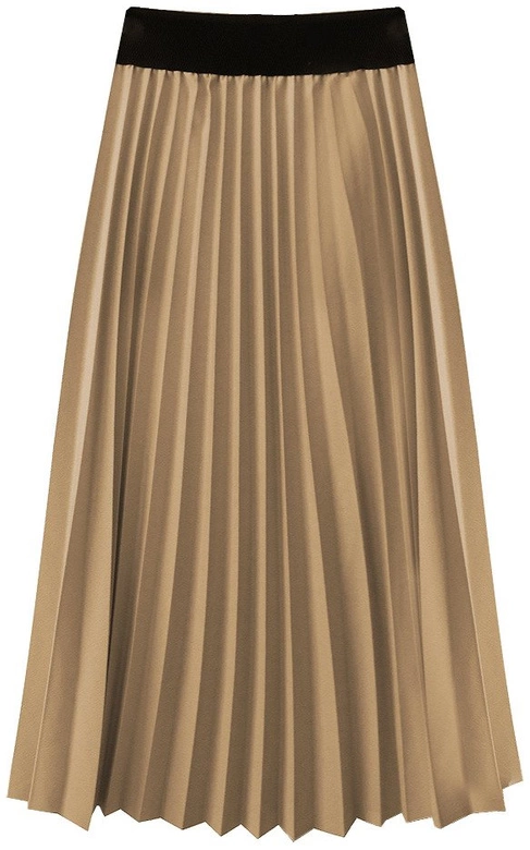 PLISOWANA SPÓDNICA MIDI KARMELOWA (201ART)