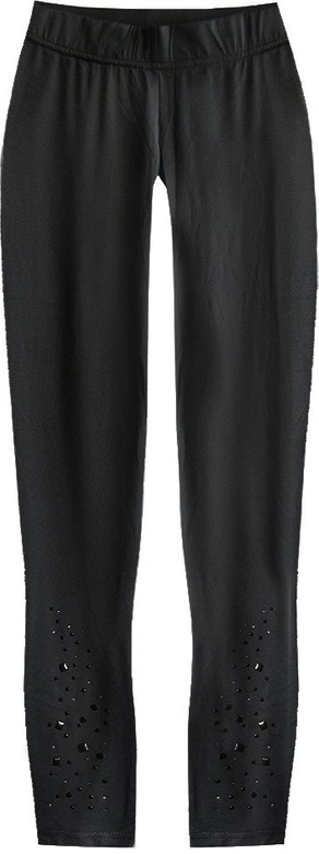 BŁYSZCZĄCE LEGGINSY Z DŻETAMI CZARNE (374ART)